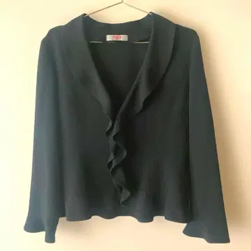 시선당 블랙 크레이프 원단 자켓 일본제 프릴 엘레강트