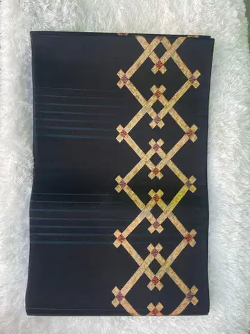 기하학 패턴 후쿠로 오비 블랙