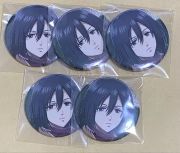 진격의 거인 가라오케의 철인 글리터 캔뱃지 미카사 5종