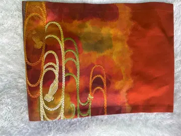 나고야 오비 파도 무늬 오렌지 계열