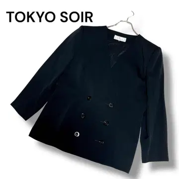 도쿄 소와르 13호 노카라 더블 자켓 블랙 세레모니