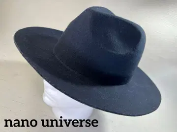 사이즈 F 58cm 정도 NANO UNIVERSE 중절모 울 네이비