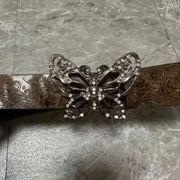 y2k 00's archive 나비 버클 가죽 벨트