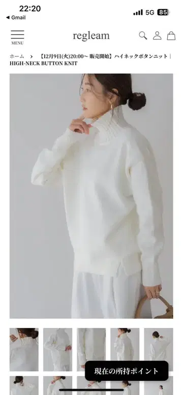 하이넥 버튼 니트 오프