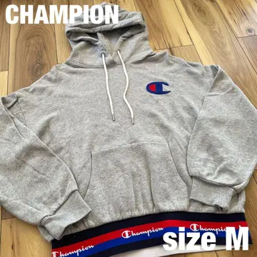 CHAMPION 여성용 M 브랜드 마크 밑단 밴딩 풀오버 후드티