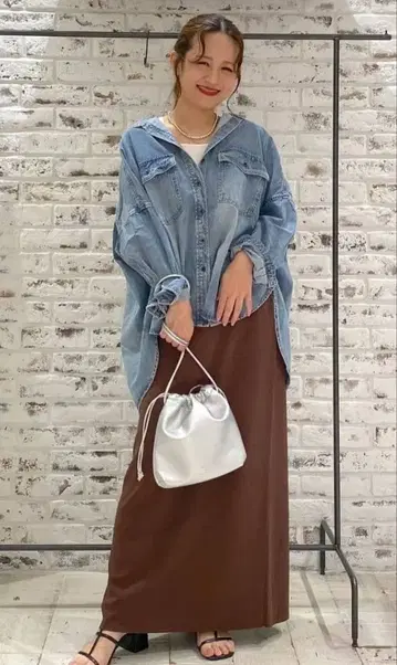 빈티지 데님 밴드 카라 셔츠 퓨어세신 블루 계열