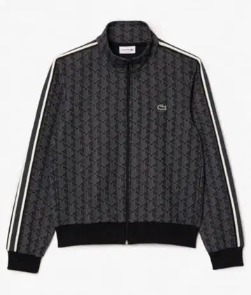 [ 레어 ] LACOSTE 트랙 자켓 모노그램 올 패턴 블랙 라코스테