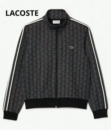 [ 레어 ] LACOSTE 트랙 자켓 모노그램 올 패턴 저지 라코스테