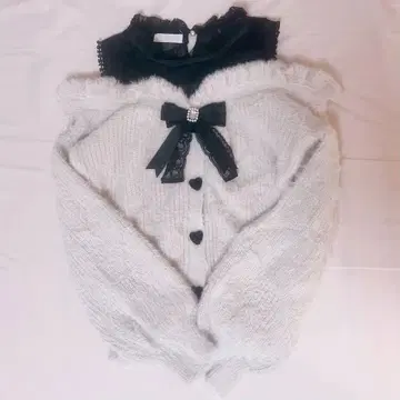 LIZLISA 레이어드 스타일 어깨 트임 니트 핑크