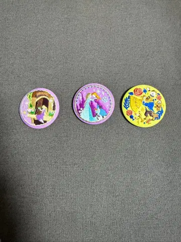 [미사용 새상품] 디즈니 자수 캔뱃지 3종 세트