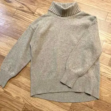 le.coeur blanc 양모 80% 하이넥 니트 38 라이트 브라운