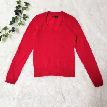 띠어리 캐시미어 100% 니트 레드