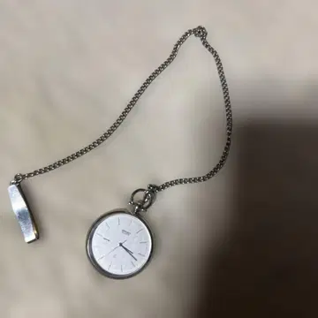 SEIKO 실버 회중시계 화이트 다이얼