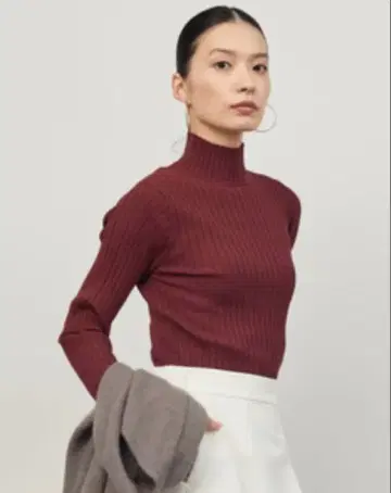 소주 soeju 와이드 리브 니트 터틀넥