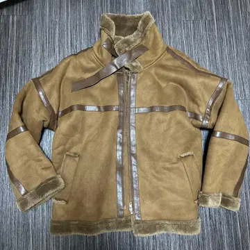 [GALLERIE] 브라운 무스탕 코트 지퍼 포함