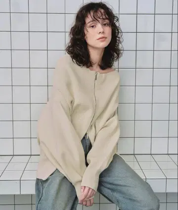 더블 지퍼 오버 사이즈 니트 풀오버