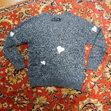 mercibeaucoup, 하트 무늬, W 소매 니트 스웨터