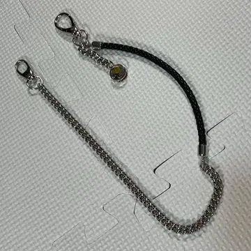 초레어 새상품급 Tateossian 5연 기어 우븐 가죽 지갑 체인