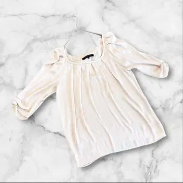 머큐리 듀오 백리본 7부 기장 쉬폰 프리 사이즈 골드