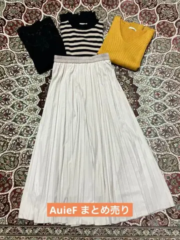 AuieF 니트 3점 플리츠 스커트 1장 묶음 판매
