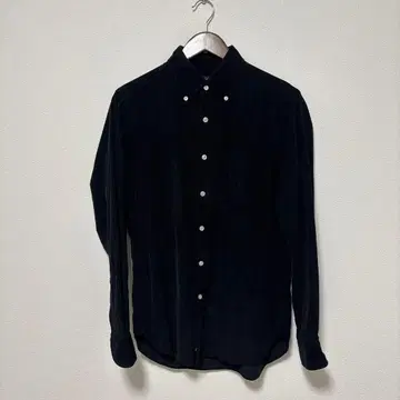 BEAMS F 블랙 코듀로이 버튼 다운 셔츠 38
