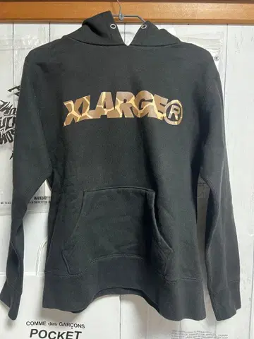 XLARGE 블랙 후드 부착 후드티 S 사이즈