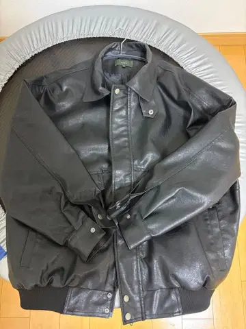 CLEL 빈티지 디자인 인조 가죽 블루종