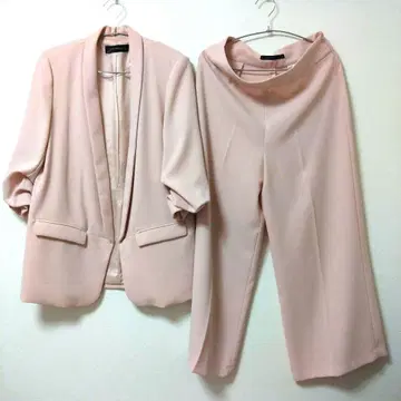 연말 세일 ZARA WOMAN 핑크 셋업 포멀 팬츠 수트