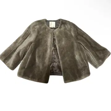 빅 사이즈 새상품급 자유구 [아키 씨 착용] 울 무스탕 숏 자켓 13호