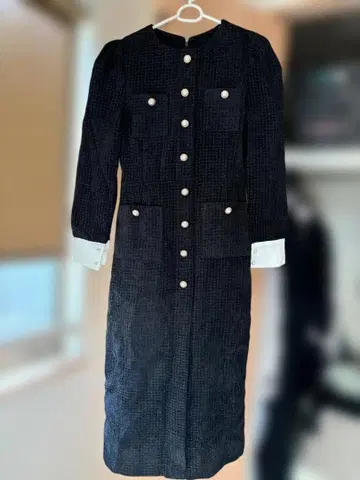 [ 새상품/멋짐 ] K-패션 브랜드 JISOO_블랙 트위드풍 원피스