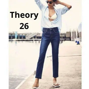 새상품급 Theory 띠어리 컷오프 크롭 데님 스트레치 데님