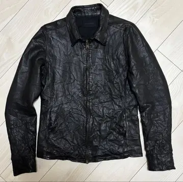 junhashimoto 블랙 가죽 싱글 라이더 자켓