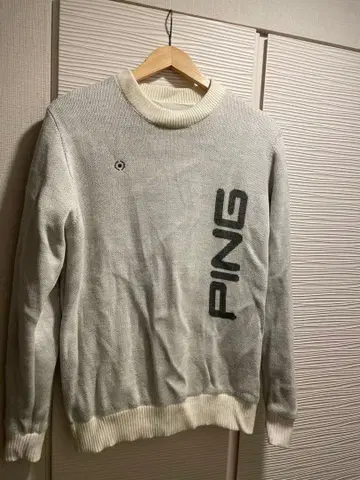 PING 화이트 니트 스웨터 리버서블