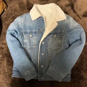 데님 자켓 보아 칼라 부착