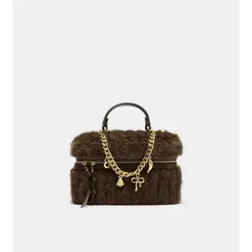 인조 모피 핸드백 브라운