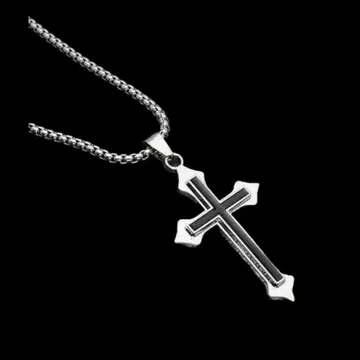 [ AR011 ] 목걸이 남성용 실버 크로스 십자가 액세서리