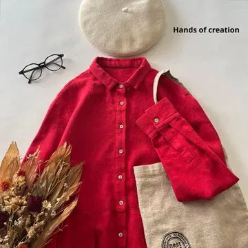 b1836* 핸즈 오브 크리에이션 린넨울 턱 원피스