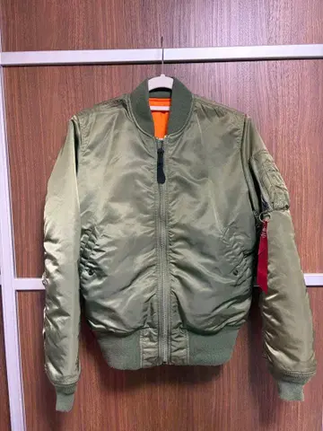 알파 ALPHA MA-1 플라이트 자켓 그린 짧은 기장 미니터리