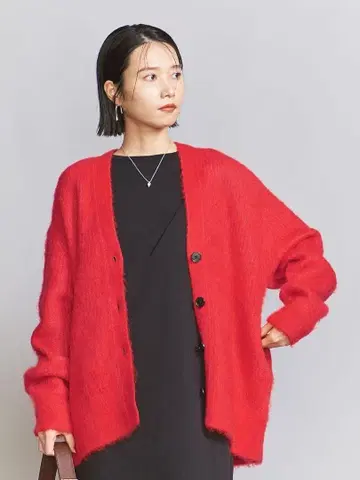 [ BEAUTY&YOUTH ] V넥 샤기 니트 가디건