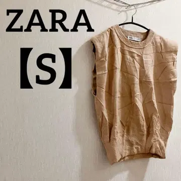 ZARA [ S ] 슬리브리스 스웨터 베이지 심플 무지