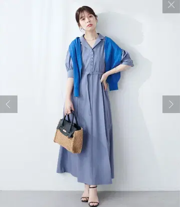 내추럴 꾸뛰르 롱 원피스 L 사이즈 블루