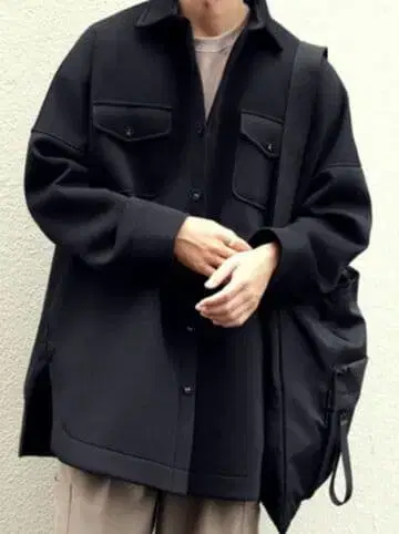 안티카 블랙 빅 셔츠 자켓 빅 사이즈 남녀 공용