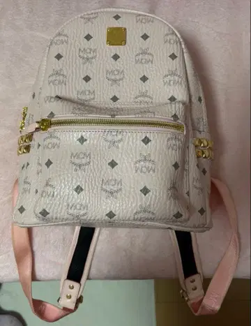 MCM 파우더 핑크 백팩 스몰 사이즈