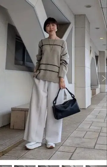 BEARDSLEY 리플 종이상자 허리 리브 팬츠 M