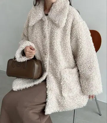 Meiru 푸들 퍼 스텐 칼라 미들 코트