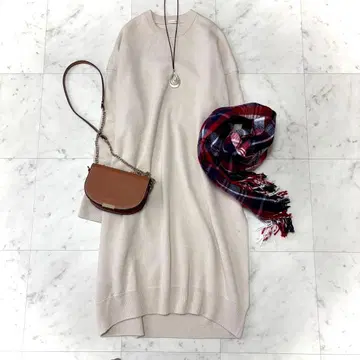 새상품급 드레스 털 100% 니트 원피스 아이보리 38