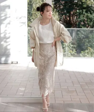 택 포함 미사용 새상품 anuans 코드 레이스 타이트 스커트