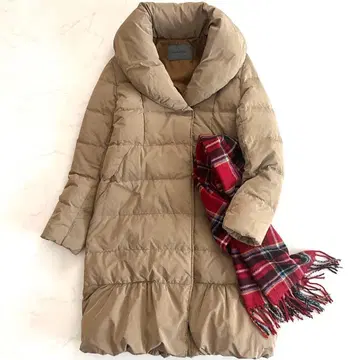 레어 L 사이즈 스픽 앤 스팬 숄카라 다운 코트 베이지 40