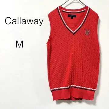 캘러웨이 니트 베스트 여성용 골프웨어 레드 M