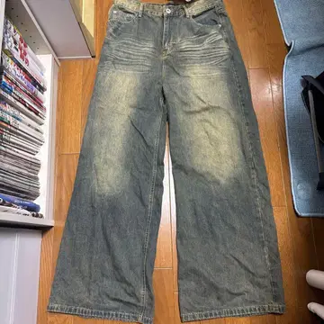 ASAPMODE 라이트 블루 와이드 레그 데님